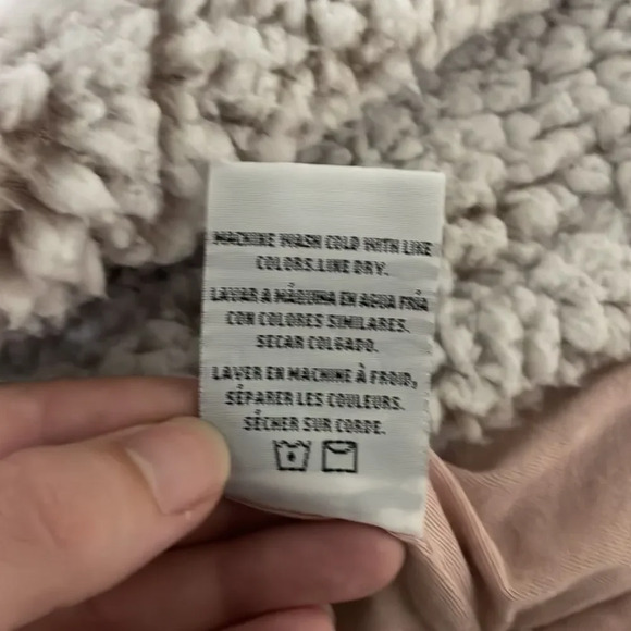 Thread & Supply Quarter Zip Sherpa Pullover Jacket Top Blush Petal Pink size M - Picture 6 of 6